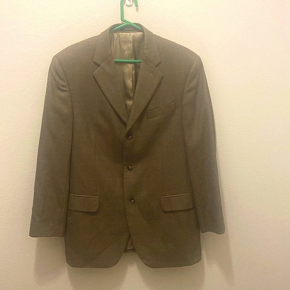 Cesarani Brown Houndstooth silk wool blend blazer